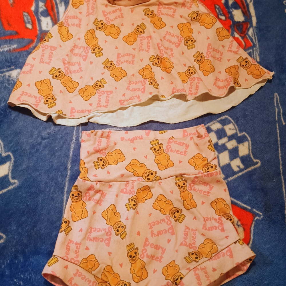 Cute Bear Print Pajama Set